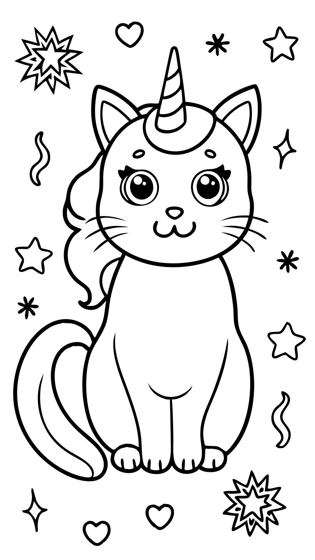 Página para colorear de Caticorn